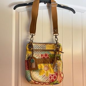 Fossil Canvas & Leather Crossbody Purse